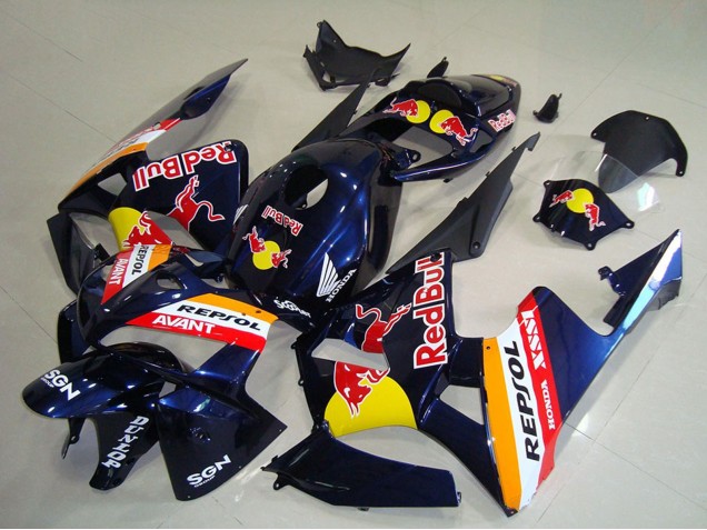 Erschwingliche Honda CBR600RR Motorrad Verkleidung 2005-2006 - Dunkel Blau Orange Red Bull Repsol