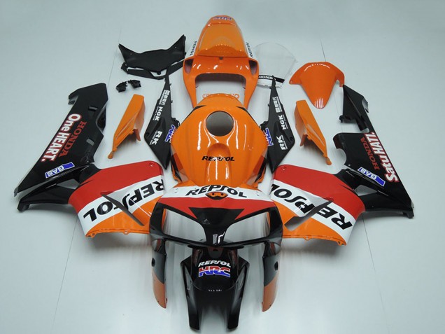 Erschwingliche Honda CBR600RR Motorrad Verkleidung 2005-2006 - Schwarz Orange Weiss Rot Repsol