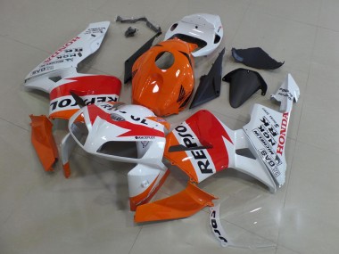 Erschwingliche Honda CBR600RR Motorrad Verkleidungen Kit 2005-2006 - Orange Weiss Rot Glanzendes Schwarz Repsol