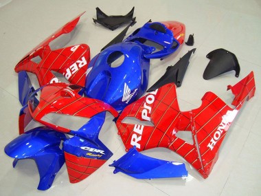 Erschwingliche Honda CBR600RR Motorrad Verkleidung 2005-2006 - Blau Rot Spider Man Repsol