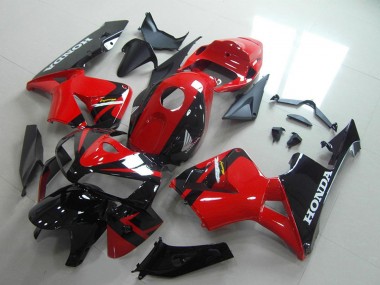 Erschwingliche Honda CBR600RR Motorrad Verkleidung 2005-2006 - Rot Glanzendes Schwarz