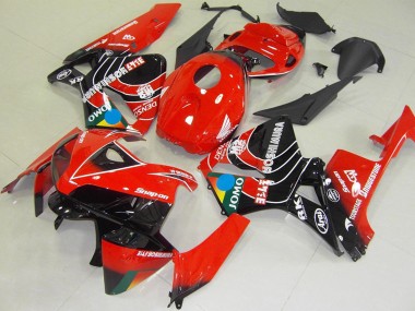 Erschwingliche Honda CBR600RR Motorrad Verkleidung 2005-2006 - Rot Blau Gelb Glanzendes Schwarz JOMO