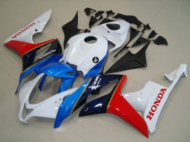 Erschwingliche Honda CBR600RR Motorrad Verkleidung 2007-2008 - Weiss Blau Rot Glanzendes Schwarz