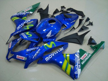 Erschwingliche Honda CBR600RR Motorrad Verkleidung 2007-2008 - Blau Grun MoviStar Castrol