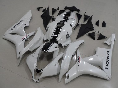Erschwingliche Honda CBR600RR Motorrad Verkleidung Kit 2007-2008 - Weiss Glanzendes Schwarz