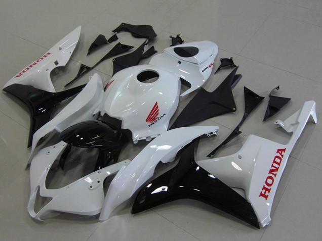 Erschwingliche Honda CBR600RR Motorrad Verkleidung 2007-2008 - Weiss Glanzendes Schwarz Rot