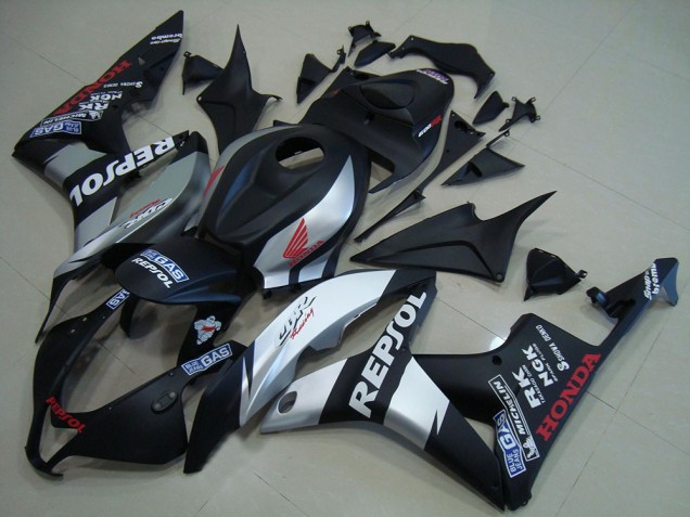 Erschwingliche Honda CBR600RR Motorrad Verkleidung 2007-2008 - Matt Schwarz Silber Repsol