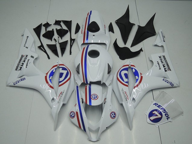 Erschwingliche Honda CBR600RR Motorrad Verkleidung 2007-2008 - Weiss Rot Blau R