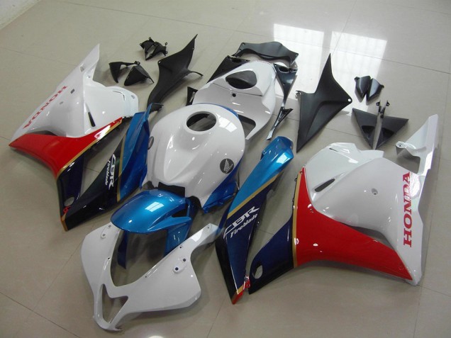 Erschwingliche Honda CBR600RR Motorrad Verkleidung 2009-2012 - Weiss Blau Rot Glanzendes Schwarz