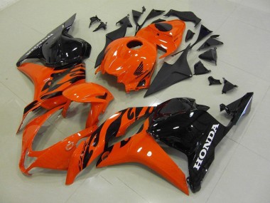 Erschwingliche Honda CBR600RR Motorrad Verkleidung 2009-2012 - Orange Glanzendes Schwarz