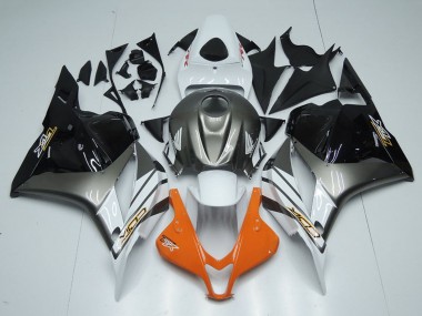 Erschwingliche Honda CBR600RR Motorrad Verkleidung 2009-2012 - Weiss Silber Orange Glanzendes Schwarz