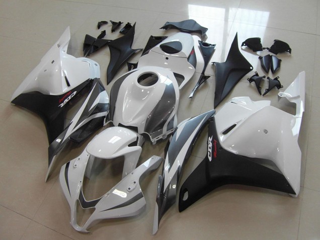 Erschwingliche Honda CBR600RR Motorrad Verkleidung 2009-2012 - Weiss Grau Matt Schwarz