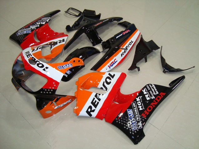 Erschwingliche Honda CBR900RR 893 Motorrad Verkleidung 1994-1995 - Orange Weiss Rot Glanzendes Schwarz HRC Repsol