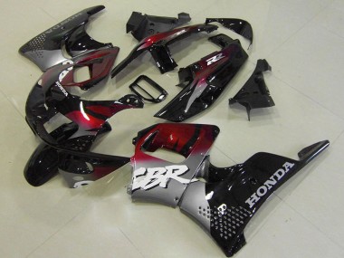 Erschwingliche Honda CBR900RR 893 Motorrad Verkleidung 1996-1997 - Silber Kastanienbraun Rot Glanzendes Schwarz