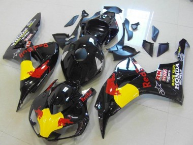 Erschwingliche Honda CBR1000RR Motorrad Verkleidung 2006-2007 - Glanzendes Schwarz Gelb Red Bull