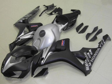 Erschwingliche Honda CBR1000RR Motorrad Verkleidung Kit 2006-2007 - Silber Matt Schwarz