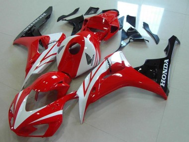 Erschwingliche Honda CBR1000RR Motorrad Verkleidungen Kit 2006-2007 - Weiss Rot Glanzendes Schwarz