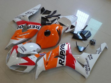 Erschwingliche Honda CBR1000RR Motorrad Verkleidung 2006-2007 - Orange Weiss Rot Glanzendes Schwarz Repsol