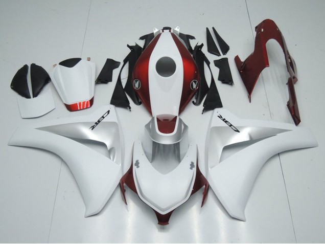Erschwingliche Honda CBR1000RR Motorrad Verkleidung 2008-2011 - Weiss Silber Bonbon Rot