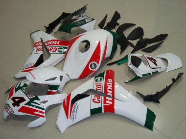 Erschwingliche Honda CBR1000RR Motorrad Verkleidung 2008-2011 - Weiss Rot Dunkel Grun Castrol