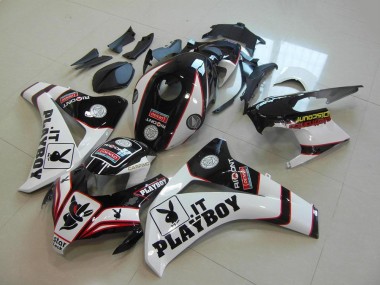 Erschwingliche Honda CBR1000RR Motorrad Verkleidung 2008-2011 - Weiss Rot Glanzendes Schwarz Playboy