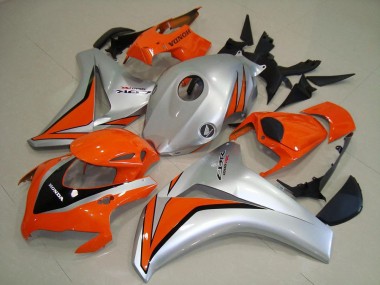 Erschwingliche Honda CBR1000RR Motorrad Verkleidung 2008-2011 - Silber Orange Glanzendes Schwarz
