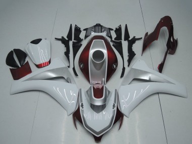 Erschwingliche Honda CBR1000RR Motorrad Verkleidung 2008-2011 - Weiss Silber Kastanienbraun Rot
