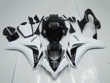Erschwingliche Honda CBR1000RR Motorrad Verkleidungen Kit 2008-2011 - Weiss Glanzendes Schwarz