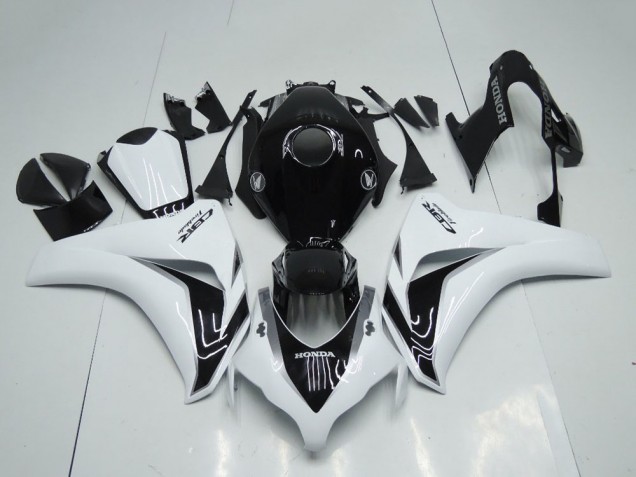 Erschwingliche Honda CBR1000RR Motorrad Verkleidungen Kit 2008-2011 - Weiss Glanzendes Schwarz