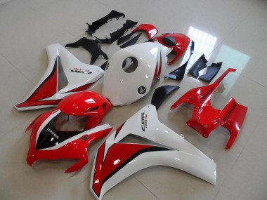 Erschwingliche Honda CBR1000RR Motorrad Verkleidung 2008-2011 - Weiss Rot Glanzendes Schwarz