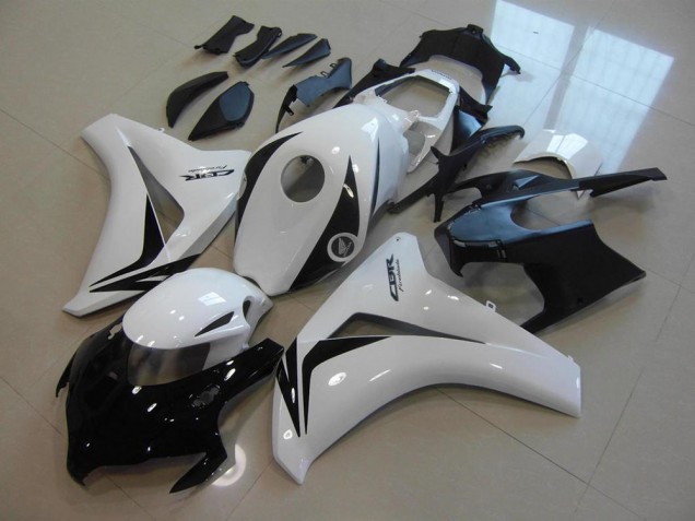 Erschwingliche Honda CBR1000RR Motorrad Verkleidung Kit 2008-2011 - Weiss Glanzendes Schwarz