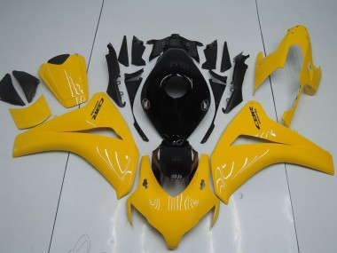 Erschwingliche Honda CBR1000RR Motorrad Verkleidung Kit 2008-2011 - Gelb Glanzendes Schwarz