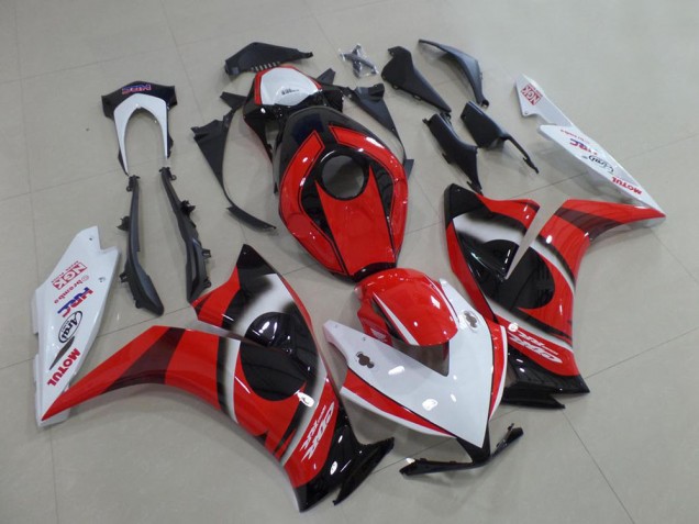 Erschwingliche Honda CBR1000RR Motorrad Verkleidung 2012-2016 - Weiss Rot Glanzendes Schwarz