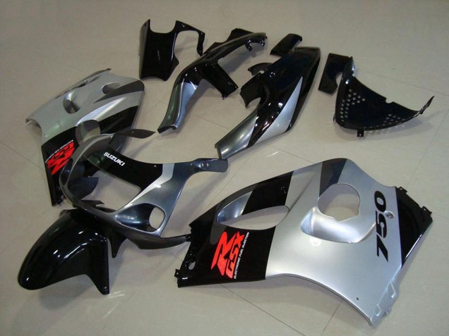 Erschwingliche Suzuki GSXR 750 Motorrad Verkleidung 1996-2000 - Glanzendes Schwarz Silber
