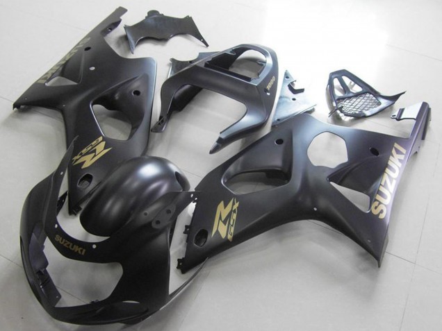 Erschwingliche Suzuki GSXR 1000 Motorrad Verkleidung 2000-2002 - Matt Schwarz Gold Aufkleber