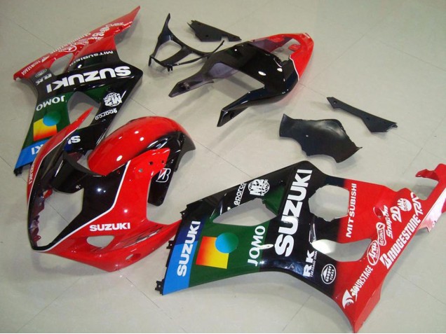 Erschwingliche Suzuki GSXR 1000 Motorrad Verkleidung 2003-2004 - Rot Schwarz Blau Grun JOMO Pepephone