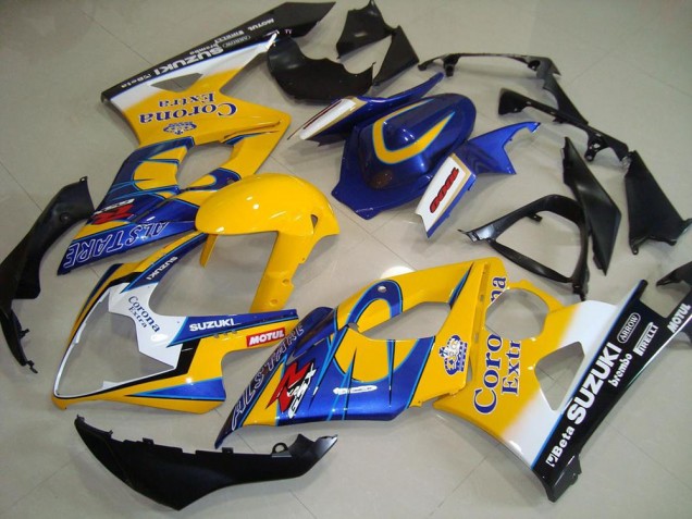 Erschwingliche Suzuki GSXR 1000 Motorrad Verkleidung 2005-2006 - Gelb Weiss Schwarz Corona