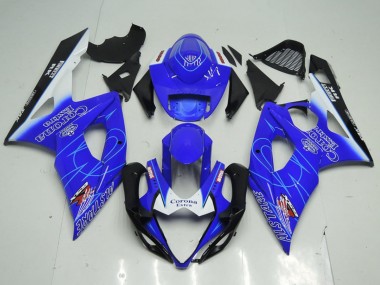 Erschwingliche Suzuki GSXR 1000 Motorrad Verkleidung 2005-2006 - Blau Weiss Schwarz Corona