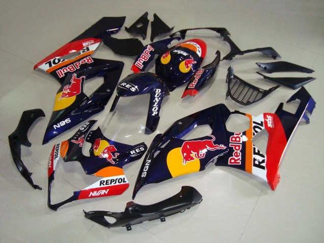 Erschwingliche Suzuki GSXR 1000 Motorrad Verkleidung 2005-2006 - Dunkel Blau Gelb Red Bull Repsol