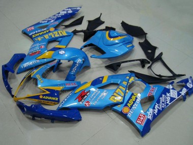 Erschwingliche Suzuki GSXR 1000 Motorrad Verkleidung 2005-2006 - Blau Gold Rizla