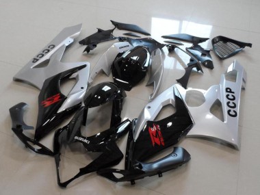Erschwingliche Suzuki GSXR 1000 Motorrad Verkleidung Kit 2005-2006 - Silber Schwarz Rot