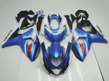 Erschwingliche Suzuki GSXR 1000 Motorrad Verkleidung 2009-2016 - Hellblau Blau Weiss Schwarz OEM Stil