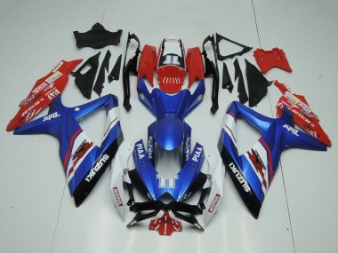 Erschwingliche Suzuki GSXR 1000 Motorrad Verkleidung 2009-2016 - Blau Rot Weiss Piaa Motul