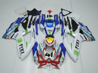 Erschwingliche Suzuki GSXR 1000 Motorrad Verkleidung 2009-2016 - Weiss Blau Rot Gelb Grun Fixi 41