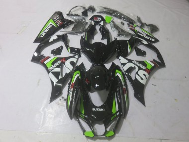 Erschwingliche Suzuki GSXR 1000 Motorrad Verkleidung 2017-2024 - Glanzendes Schwarz Grun Weiss