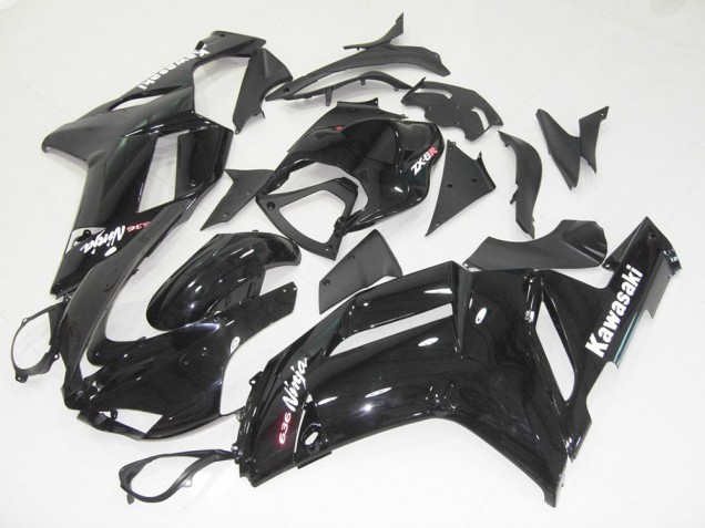 Erschwingliche Kawasaki ZX6R Motorrad Verkleidung 2007-2008 - Glanzendes Schwarz