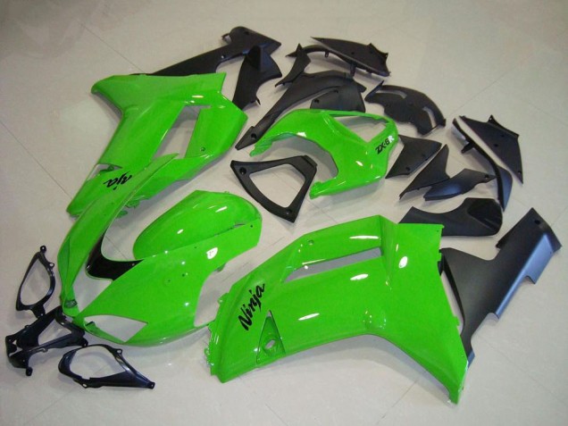 Erschwingliche Kawasaki ZX6R Motorrad Verkleidung 2007-2008 - Grun Matt Schwarz