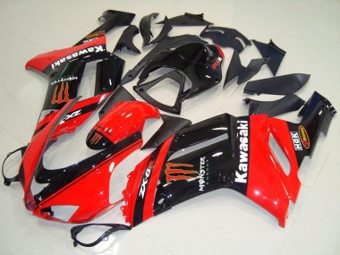 Erschwingliche Kawasaki ZX6R Motorrad Verkleidung 2007-2008 - Monster In Rot