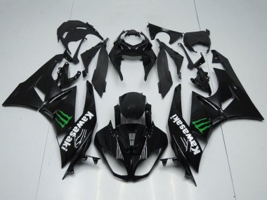Erschwingliche Kawasaki ZX6R Motorrad Verkleidung 2009-2012 - Glanzendes Schwarz Grun Monster