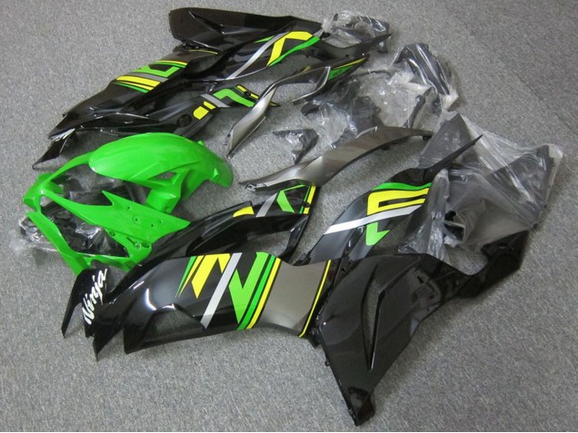 Erschwingliche Kawasaki ZX6R Motorrad Verkleidung 2019-2022 - Grun Schwarz Gelb